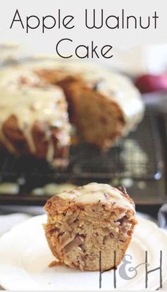 Apple Walnut Cake with Brown Butter Glaze