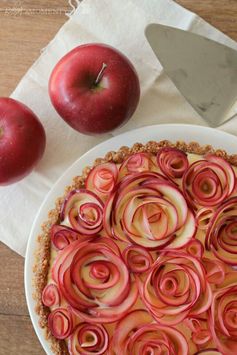 Apple Walnut Tart with Maple Custard