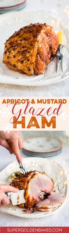 Apricot and mustard glazed ham