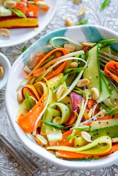 Asian Summer Ribbon Salad with Lite Sesame Soy Dressing