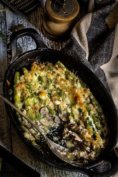 Asparagus and mushroom gratin