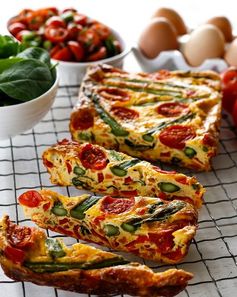 Asparagus and Tomato Frittata Slice