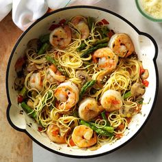 Asparagus 'n' Shrimp with Angel Hair