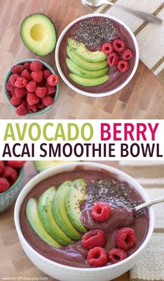 Avocado Berry Acai Smoothie Bowl