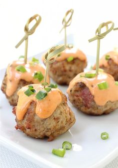 Bacon and Pork Meatballs with Chili Remoulade