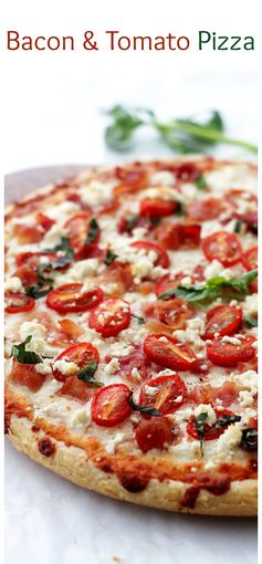 Bacon, Goat Cheese and Tomato Pizza