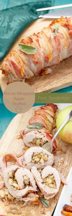 Bacon-Wrapped Apple Stuffed Pork Tenderloin