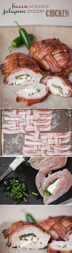 Bacon Wrapped Jalapeno Popper Chicken