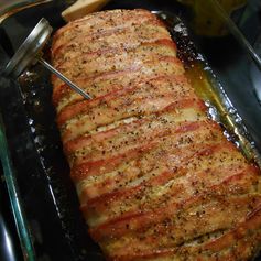 Bacon wrapped oven roasted Pork Loin