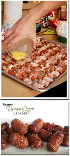 Bacon Wrapped Smokies with Brown Sugar