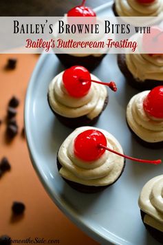 Bailey’s Brownie Bites with Bailey’s Buttercream Frosting