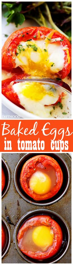 Baked Eggs in Tomato Cups