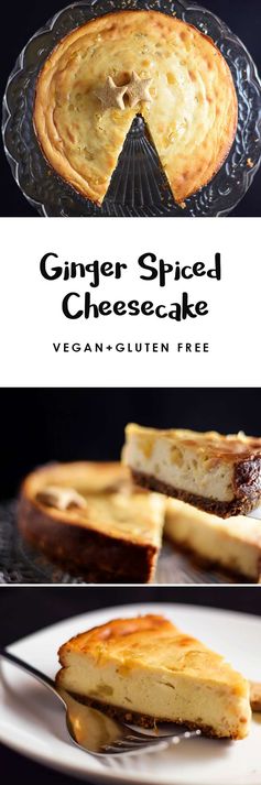 Baked Ginger Vegan Cheesecake (gluten free