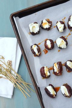 Baked Goat Cheese Stuffed Dates with Honey