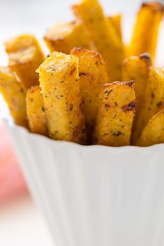 Baked Polenta Fries with Tomato Garlic Sauce