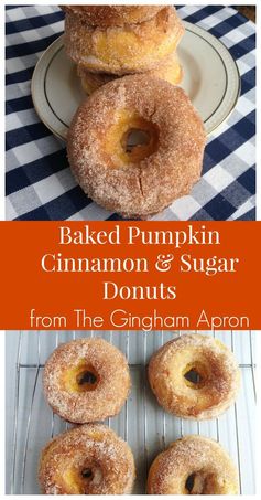 Baked Pumpkin Cinnamon and Sugar Donuts