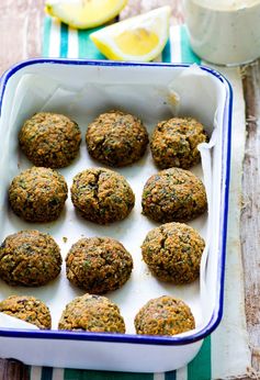 Baked Red Lentil Falafel Salad