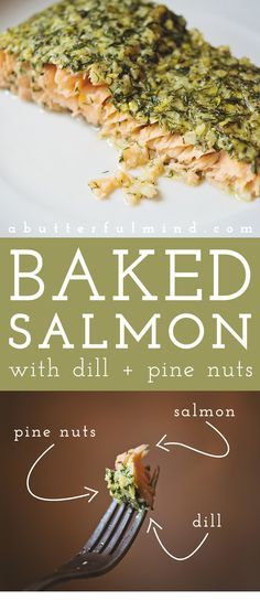 Baked Salmon with Dill and Pine Nuts