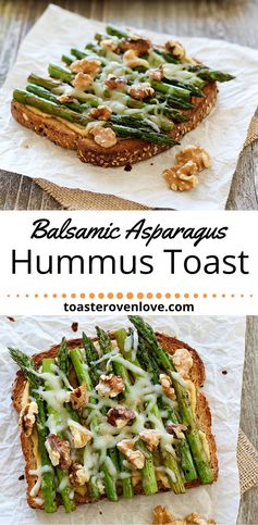 Balsamic Asparagus and Hummus Toast