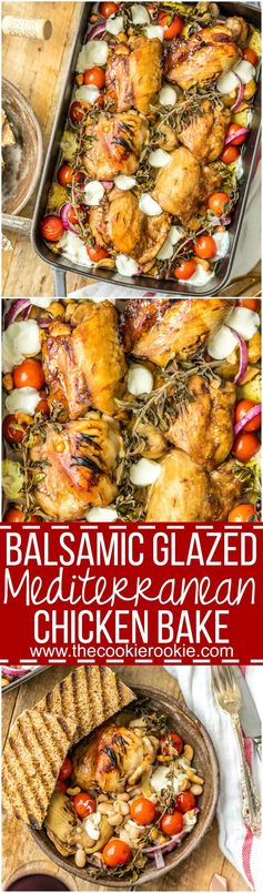 Balsamic Glazed Mediterranean Chicken Bake