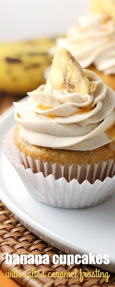 Banana Cupcakes with Salted Caramel Frosting