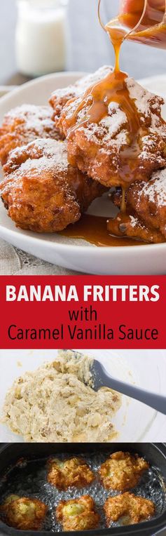 Banana Fritters with Vanilla Caramel Sauce