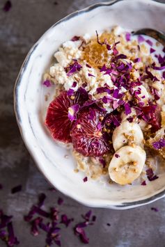 Banana Oatmeal with Ricotta, Honey, Orange and Toasted Buckwheat