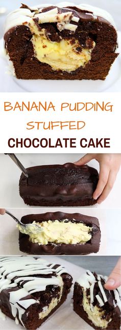 Banana Pudding Stuffed Chocolate Cake