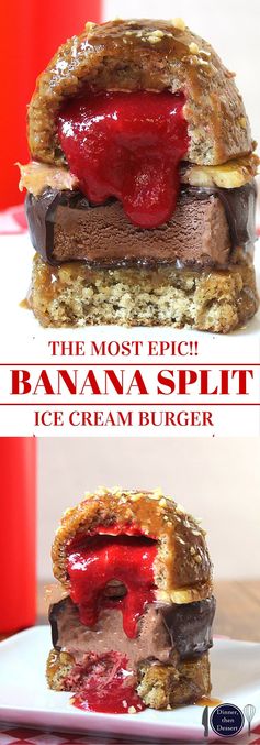 Banana Split Ice Cream Burger