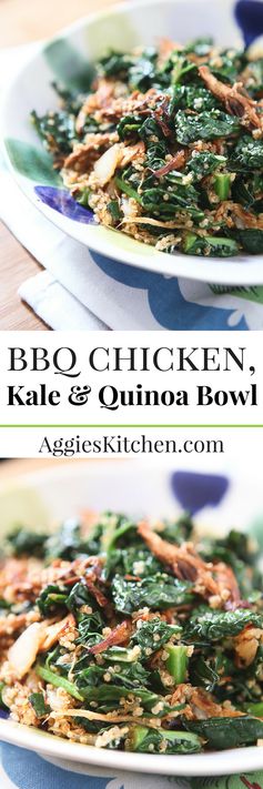 BBQ Chicken, Kale and Quinoa Bowl