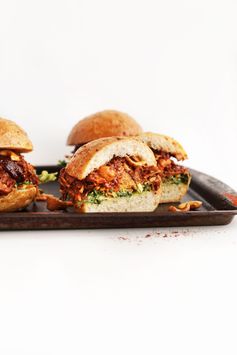 BBQ Jackfruit Sandwiches with Avocado Slaw