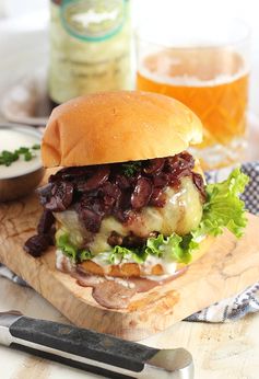 Beef Bourguignon Burger with Horseradish Creme Fraiche