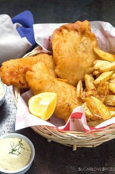Beer Batter Fish and Chips and Homemade Tartar Sauce