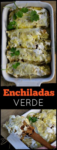 Beer Braised Pulled Pork Enchiladas Verde