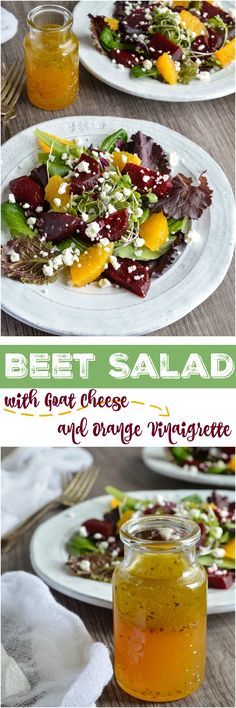 Beet Salad with Goat Cheese and Orange Vinaigrette Dressing