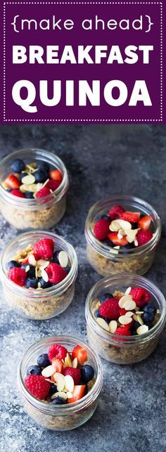 Berry Almond Breakfast Quinoa (Make Ahead