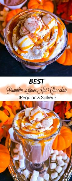 Best Pumpkin Spice Hot Chocolate (Spiked and Regular