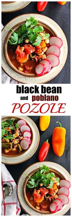 Black bean and poblano pozole