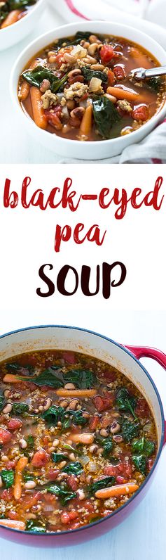 Black-Eyed Pea Soup with Sausage and Spinach