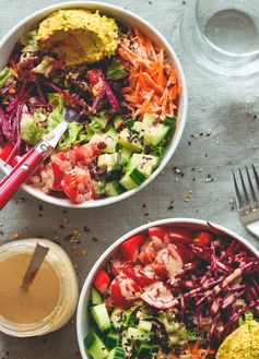 Black Rice Salad Bowl with Tahini Dressing