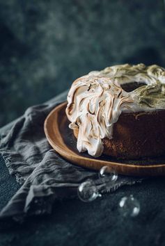 Black Sesame and Green Tea Chiffon Cake