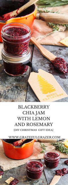 Blackberry Chia Jam with Lemon and Rosemary (DIY Homemade Christmas Gift Idea!