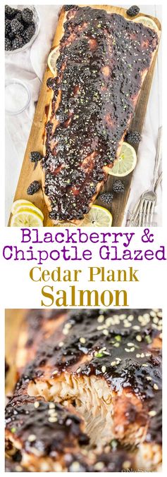 Blackberry-Chipotle Glazed Cedar Plank Salmon