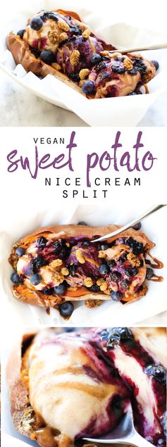 Blueberry Caramel Sweet Potato Split