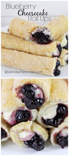 Blueberry Cheesecake Roll Ups (Oven Baked