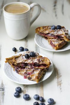 Blueberry Cheesecake Stuffed French Toast Waffles