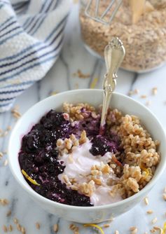 Blueberry farro yogurt