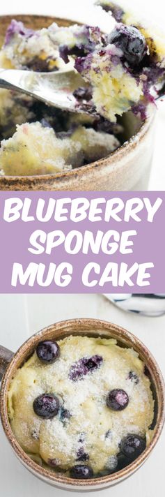 Blueberry Sponge Cake in a Mug