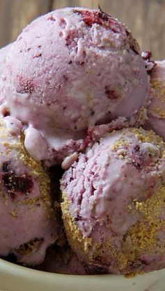 Blueberry-Vanilla Cheesecake Ice Cream