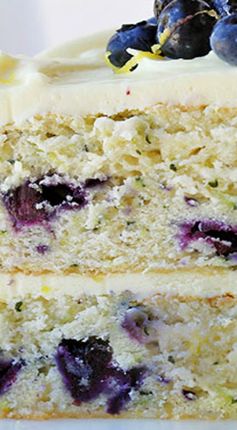 Blueberry zucchini cake with lemon buttercream